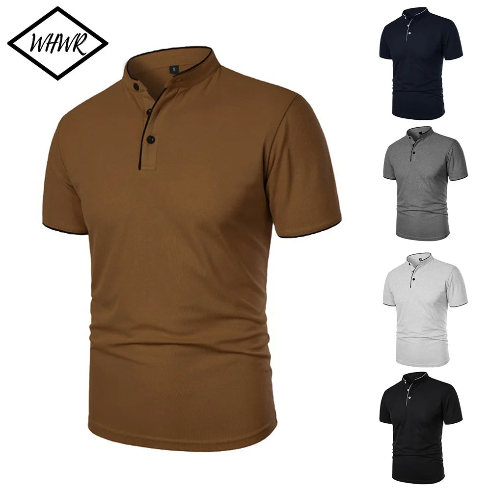 Herren Poloshirt Kurzarm Einfarbig T-Shirt Streetwear Sport Schnelltrocknend Atmungsaktiv Basic Freizeitshirt Oberteile