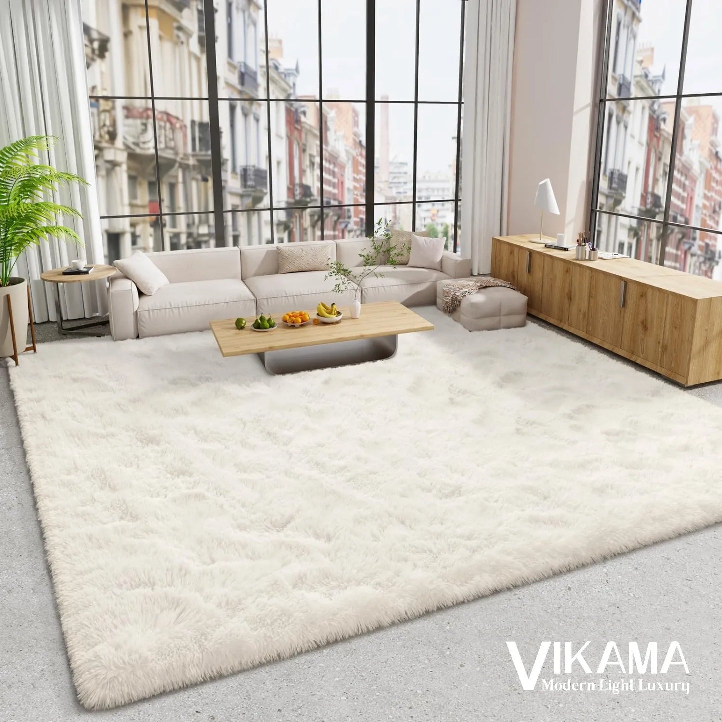 VIKAMA Plüsch Weich Flauschig Luxus Teppich Wohnzimmer Mädchen Schlafzimmer Nachttisch Kinder Dekoration Pflegeleicht Große Fläche Fußmatte