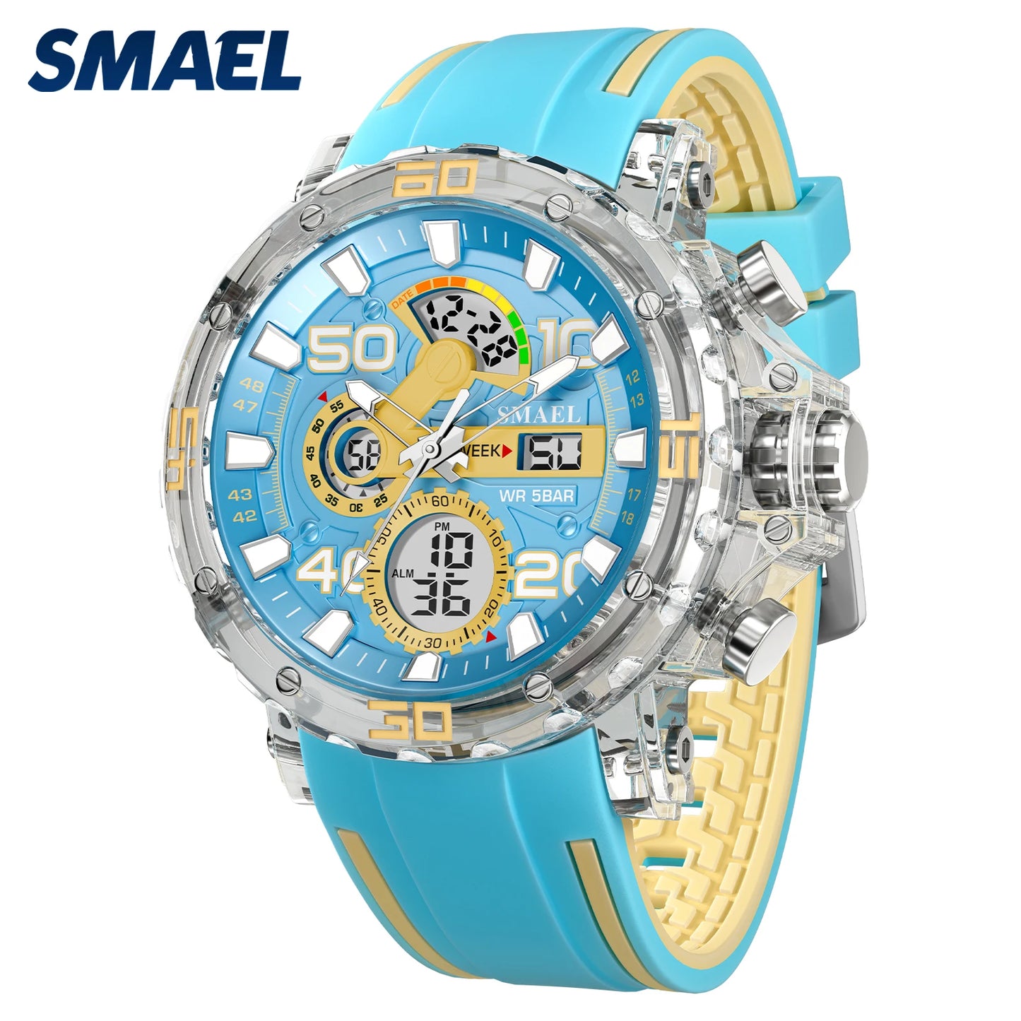Montres Militaires Hommes Montre 2025 Nouvelle 50M Étanche Chronomètre Alarme Lumière LED Montres Digitales 8136 Montre Sport Homme
