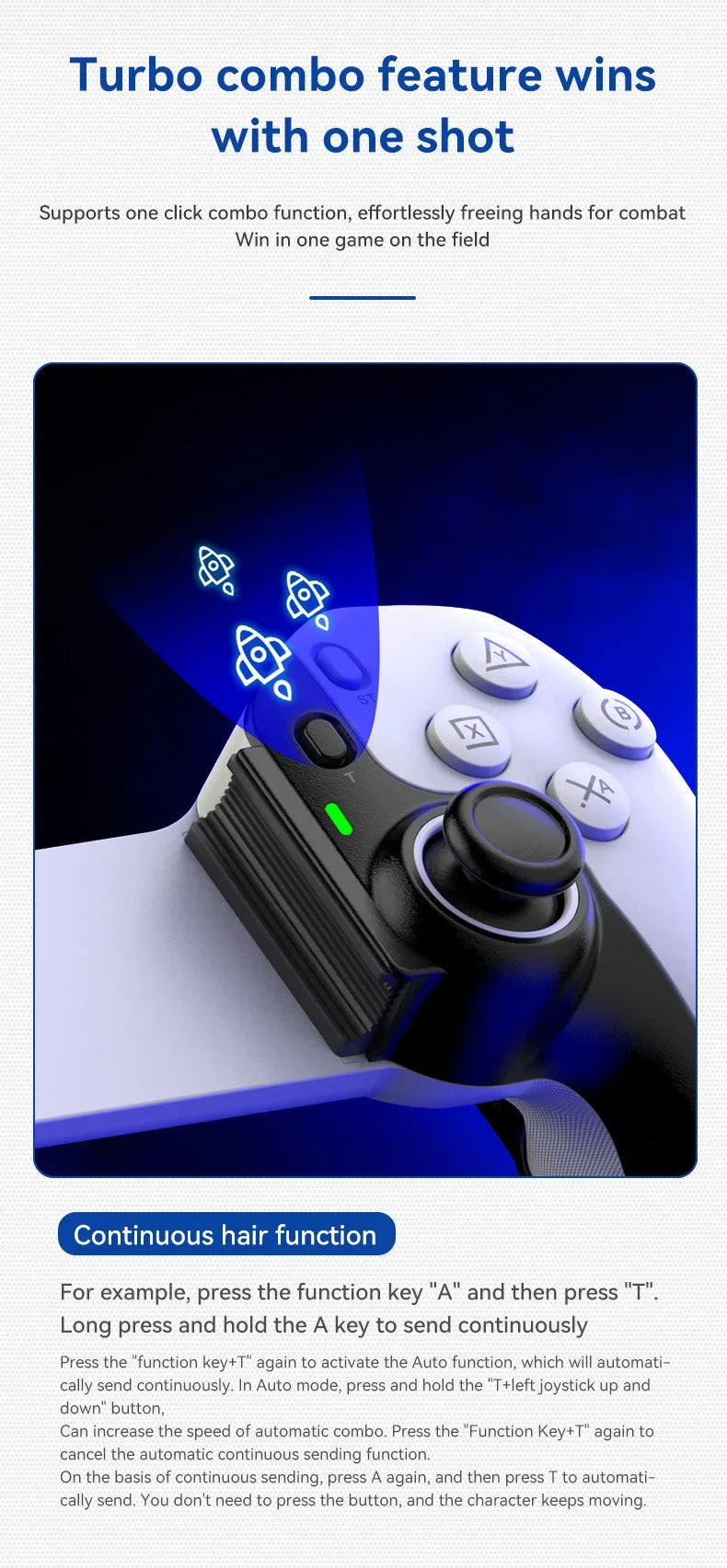 Hot Sale BSP D9 Tablet Controller Kabelloser Griff für Switch Game Bluetooth Stretching Joystick für PS3 PS4 Android IOS Gamepad