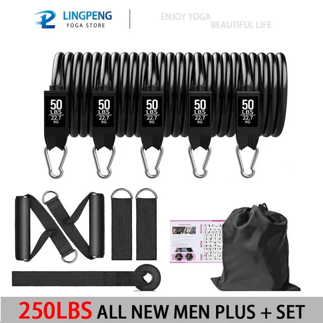 Fitness Widerstandsgummi Yoga Elastisches Band Upgrade Trainingsstange Set Pilates Training Übungsfitnessgeräte Zugseil