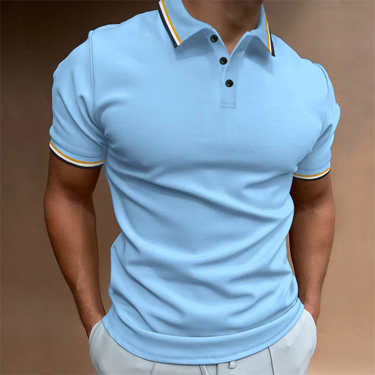 2025 Hot Sale Men's Summer Casual Breathable Comfortable Polo Shirt Men's Solid Color High Quality Short Sleeve T-Shirt