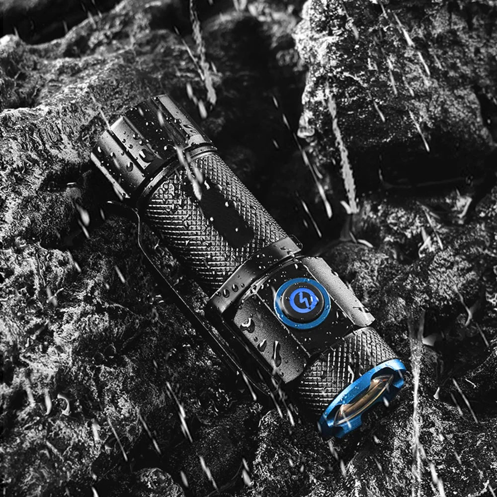 Mini Flashlight High power LED Palm Light Usb Rechargeable Pocket Outdoor Hiking Travel Home Magnet Work lamp Gift Small Torch