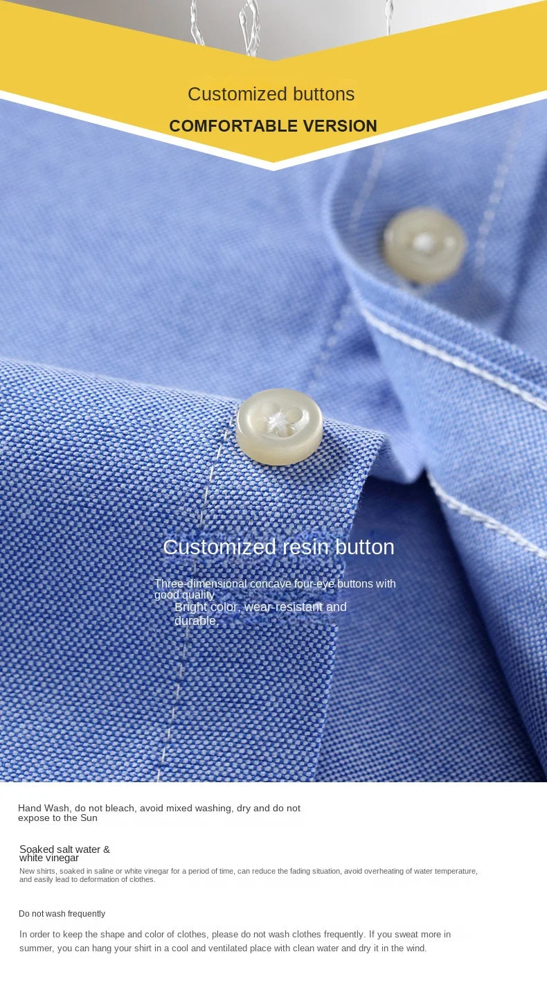 100-220 catties Plus Size Men's Shirt 100% Cotton Long Sleeve Business Casual All Oxford Spinning Plus Size Plaid Shirt