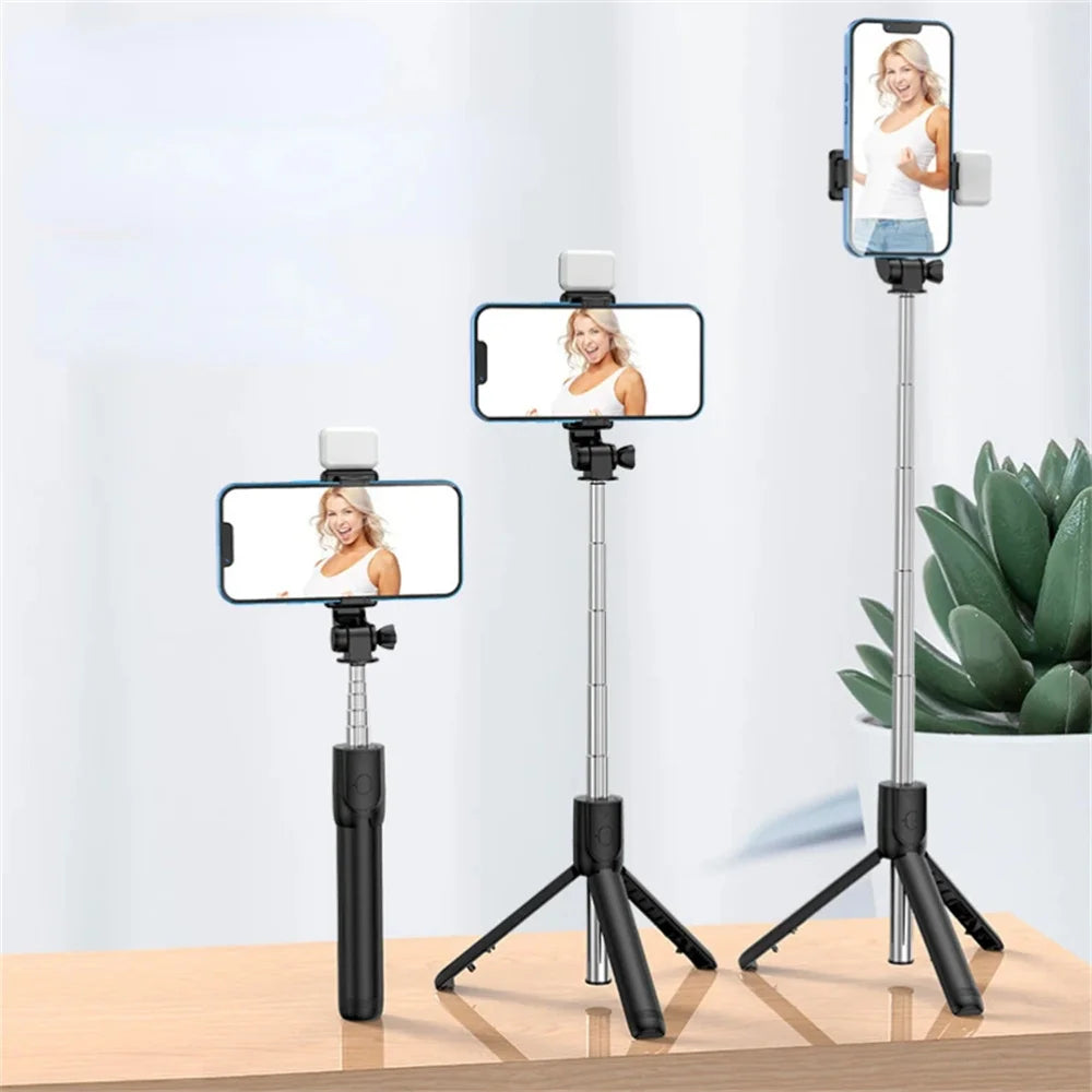 Wireless Bluetooth Selfie Stick Portable Tripod Stand Multifunctional Tripod With Wireless Remote Shutter For IOS Android Phone