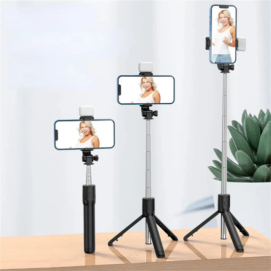 Wireless Bluetooth Selfie Stick Portable Tripod Stand Multifunctional Tripod With Wireless Remote Shutter For IOS Android Phone