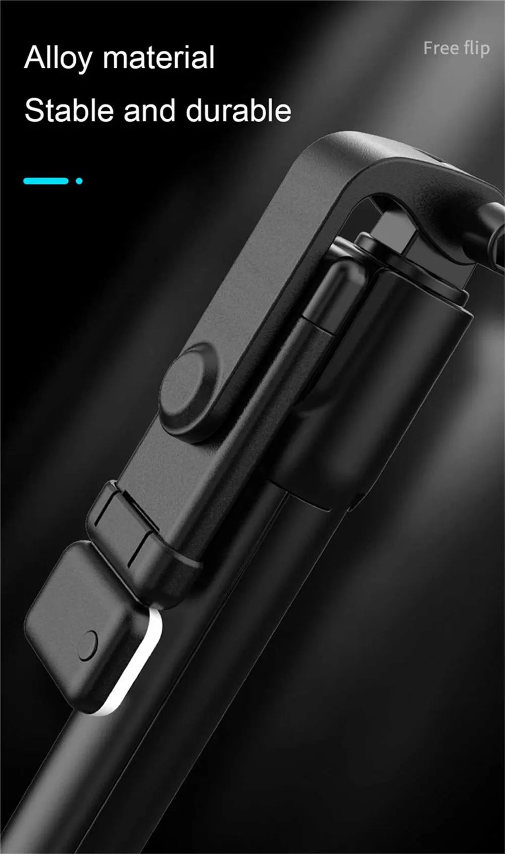 Trépied perche à selfie pour téléphone portable avec télécommande Bluetooth et anneau lumineux pour téléphone