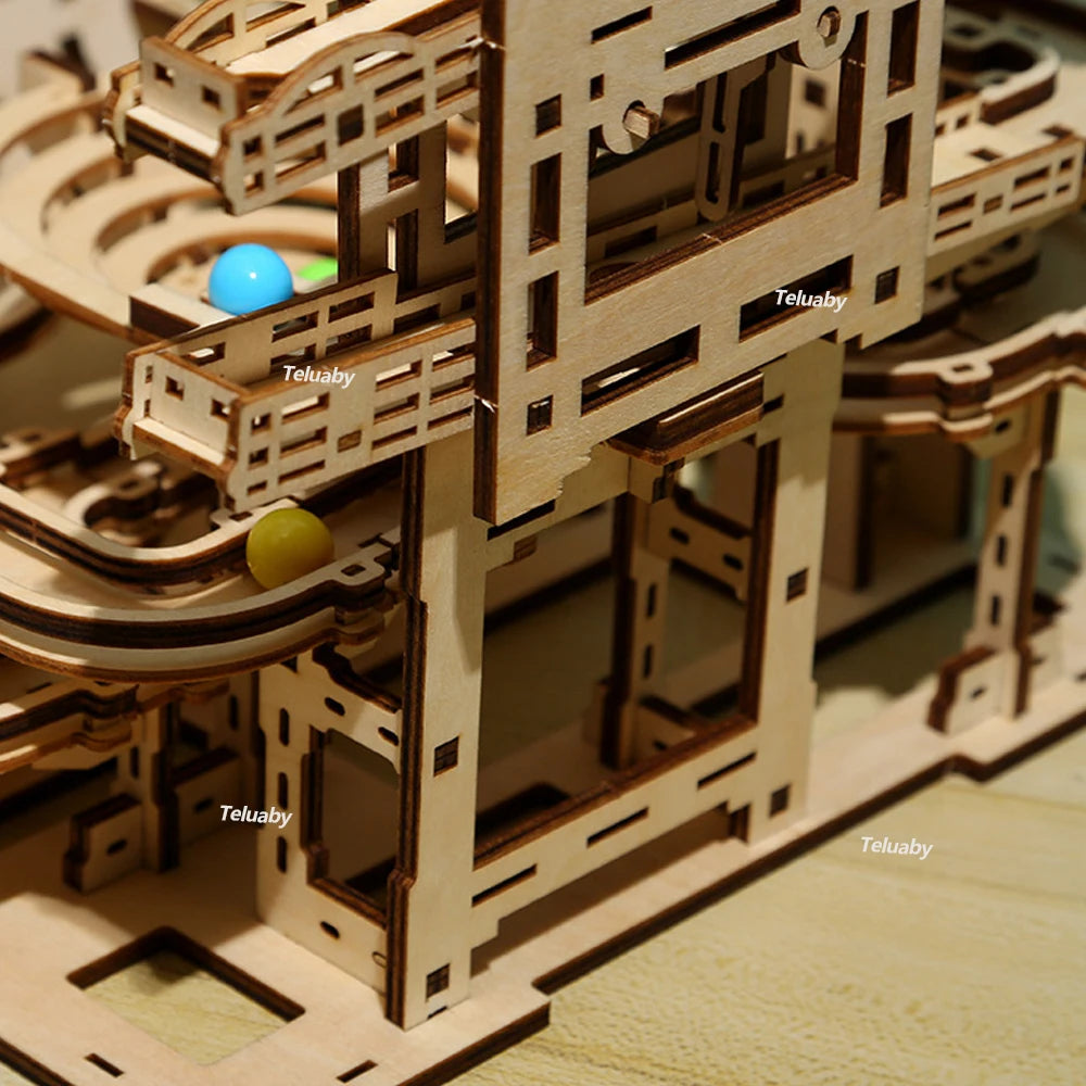 3D Holzpuzzle Murmelbahnen Mechanische Puzzles Selbstbau-Spielzeug STEAM Lernspielzeug Modellbausätze für Kinder und Erwachsene Geschenk
