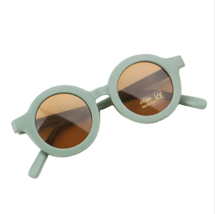 Accessoires pour bébé Nouvelle Lunettes de soleil Rétro pour bébé Couleur unie Anti-ultraviolets Lunettes rondes pour enfants UV400