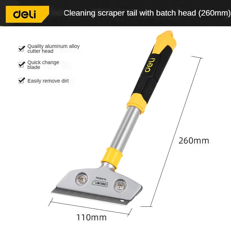 Deli Tragbares Reinigungsmesser Reinigungsschaufel Glasschaber Fliesenschaber Klingennahtentferner Haushaltsküchen-Handwerkzeug
