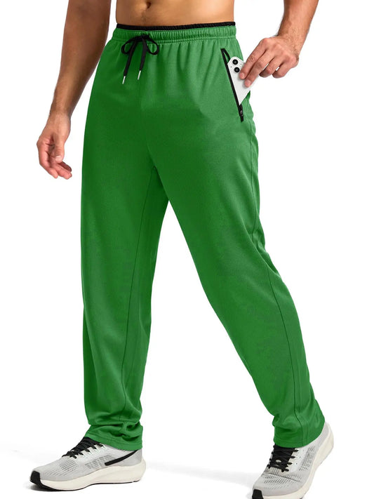 Men's Quick Dry Breathable Lightweight Activewear Pants with Elastic Waist And Zipper Pockets for Gym Casual Fitness Running Hik