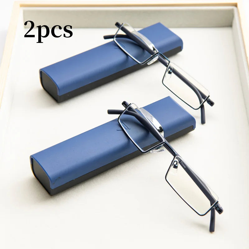 Lot de 2 lunettes de lecture anti-lumière bleue ultra-légères en TR90, lunettes de presbytie de sport pour femmes et hommes, pour la vue de loin, avec étui +1,2