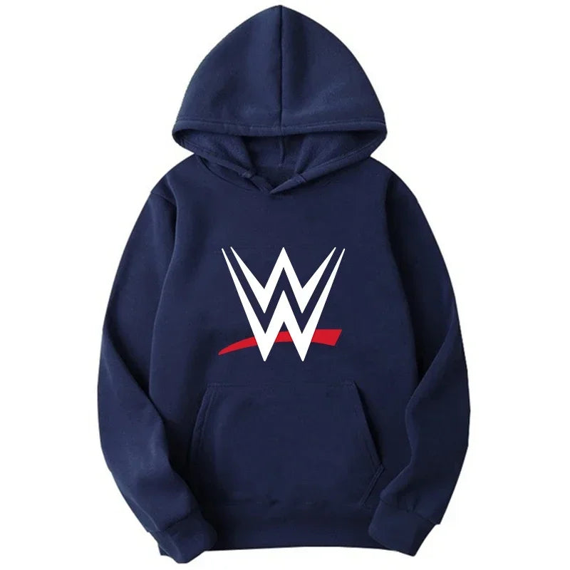 Nouveau sweat à capuche ample avec logo WWE imprimé, pulls à la mode pour hommes et femmes, sweat à capuche décontracté, sweat à capuche long pour hommes