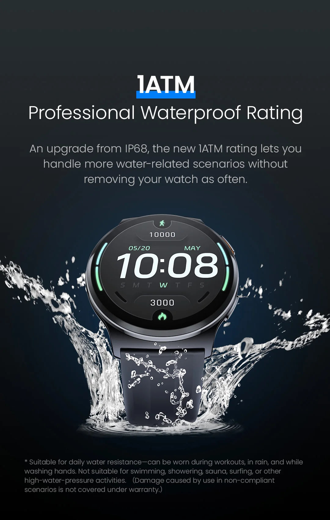 HAYLOU Solar Lite 2 Smartwatch 1,43 Zoll AMOLED-Display 24h Gesundheitsüberwachung 150+ Sportmodi Sprachanrufe Smartwatch 1ATM