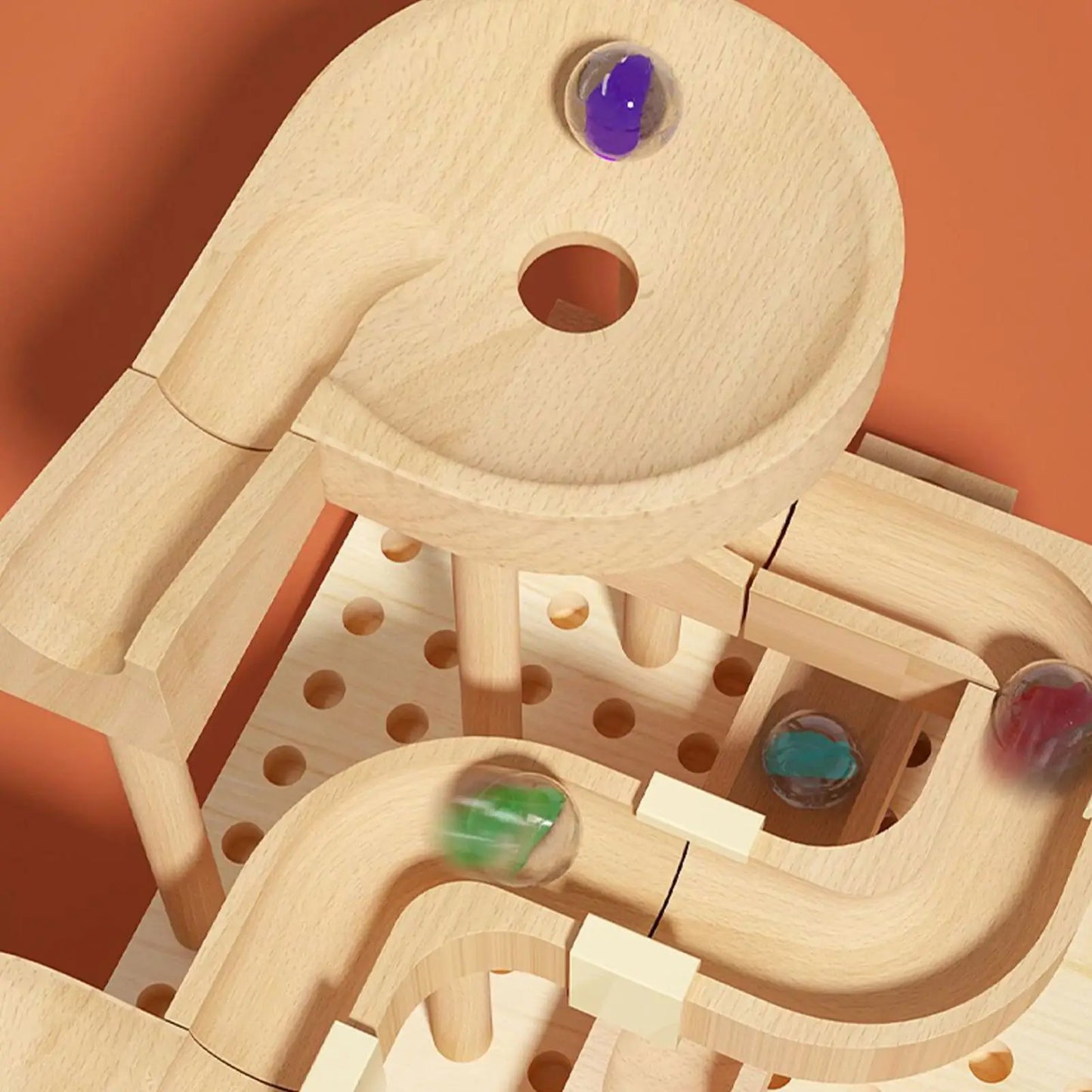 Holzmurmel-Labyrinth Rennbahn Spiel STEM Lernspielzeug für Kinder Lern-Puzzle-Brettspiel für Jungen Mädchen Geburtstagsgeschenke