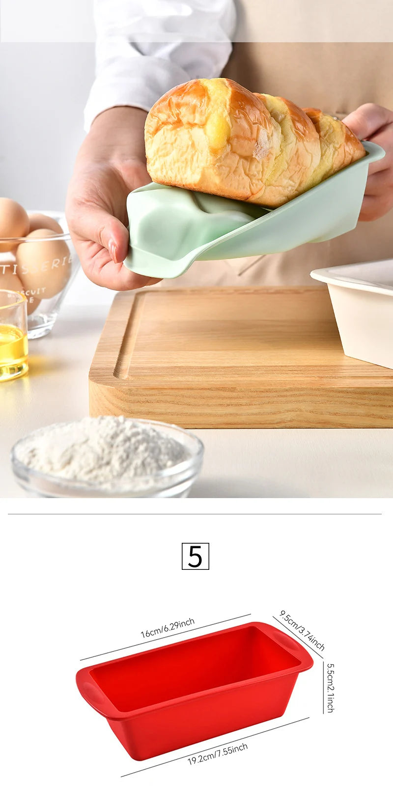 2 Stücke/Set Mini Kastenform Brot Toast Silikonform Rechteckige Kuchenform Käsekuchenform Backform Brot Backblech