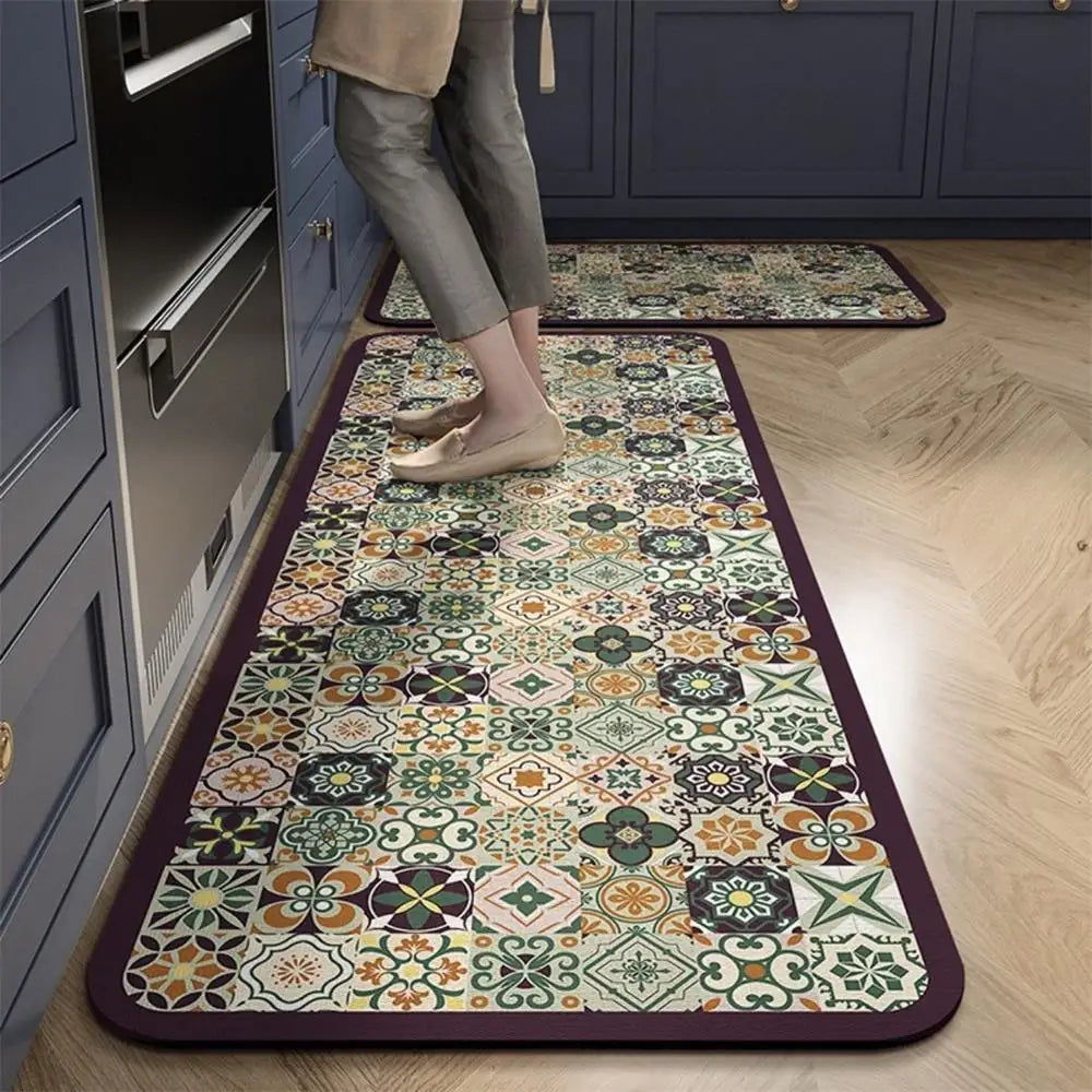 1 TAPIS de sol de cuisine imperméable, antidérapant, anti-saleté Tapis de pied Tapis de sol domestique Tapis long en velours cristal Tapis de porte 바닥 깔개