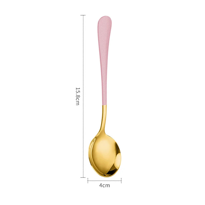 1 Pc Stainless Steel Korea Soup Spoons Home Kitchen Ladle Capacity Gold Silver Mirror Polished Flatware For Coffee Tableware