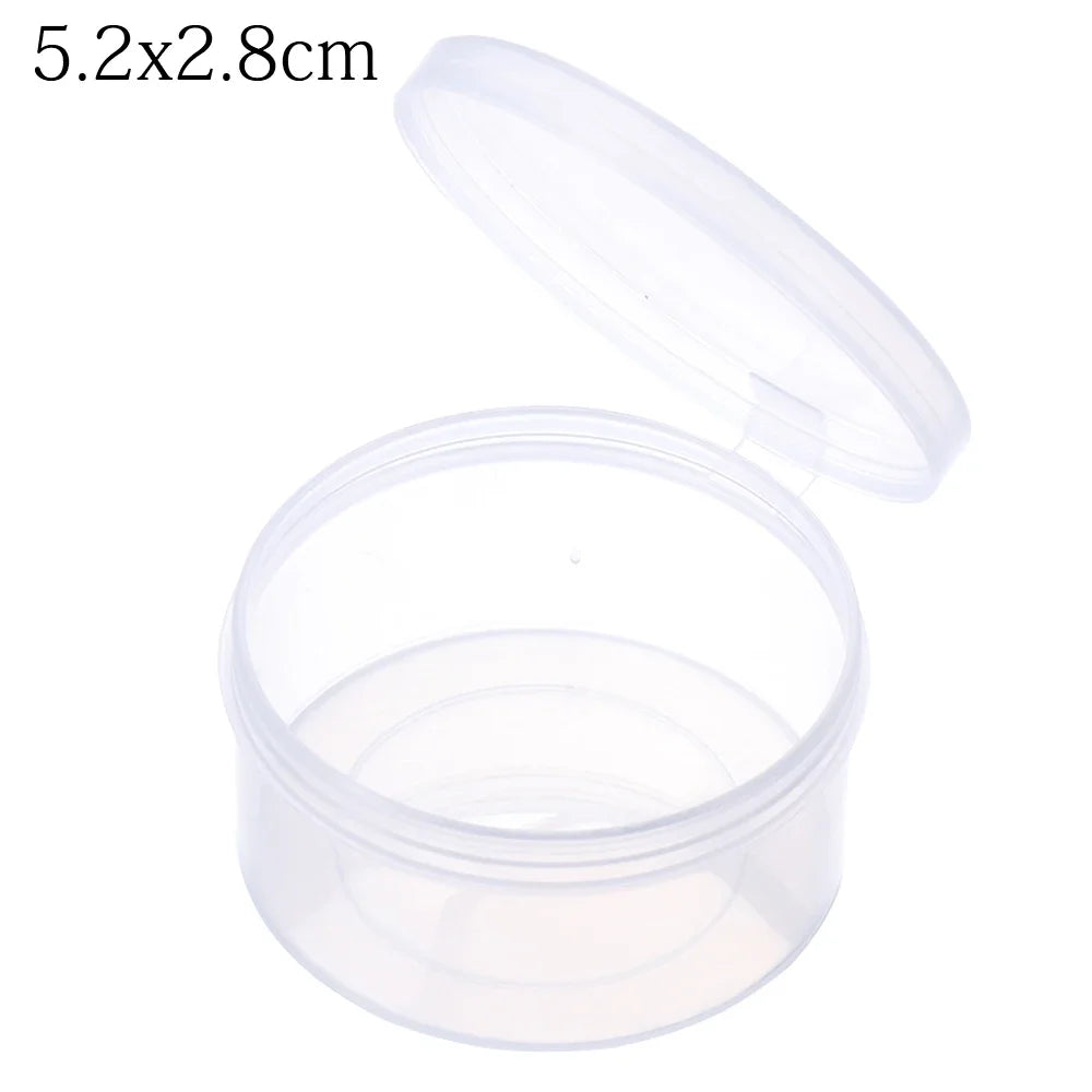 Square Round Plastic Transparent Storage Box Small Items Sundries Organizer Case Jewelry Beads Container Box Tools Accessories