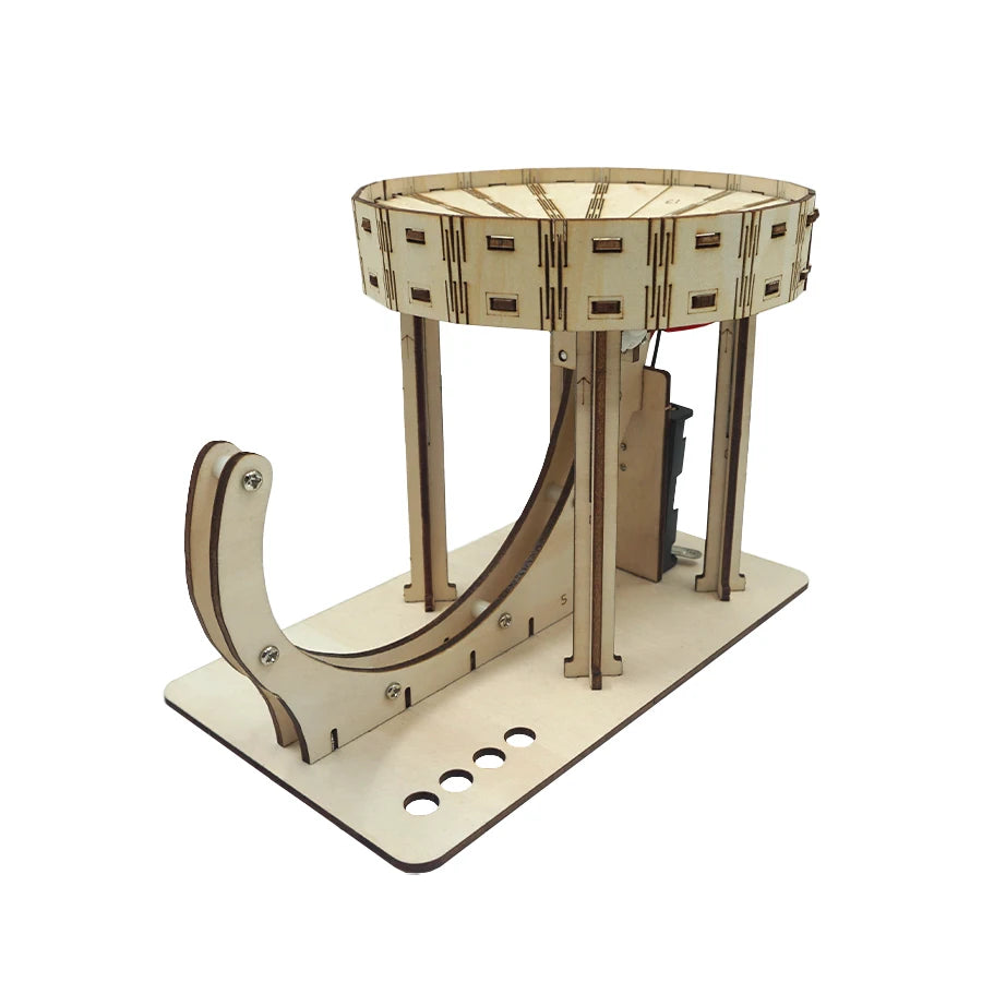 OUZEY Mechanical Marble Run Wooden Model, DIY Ball Track Roller Coaster Kit, STEM Creative Challenge Gift for Kids