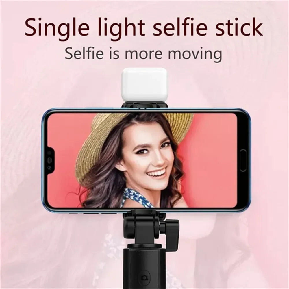 Trépied perche à selfie pour téléphone portable avec télécommande Bluetooth et anneau lumineux pour téléphone