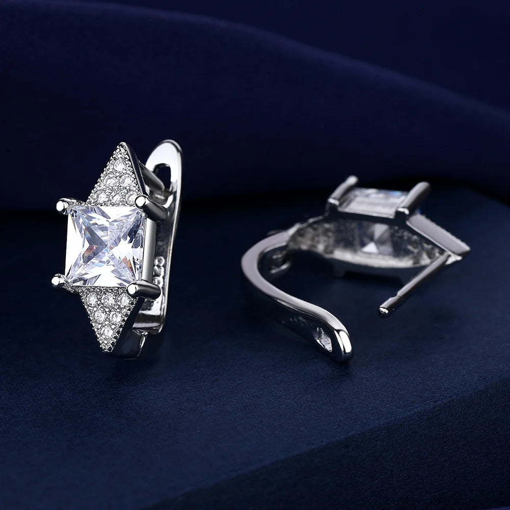 Ohrringe aus 925er Sterlingsilber, Schmuck, hochwertige Retro-Ohrringe mit einfachem Muster, lila-weiße Zirkon-Ohrringe, Bestseller