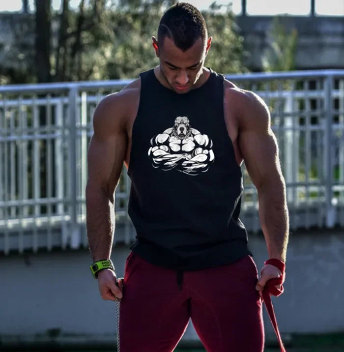 Débardeur de sport sans manches pour homme - Maillot de corps pour homme - Haut de sport pour homme - Vêtement de sport - Haut de sport stringer