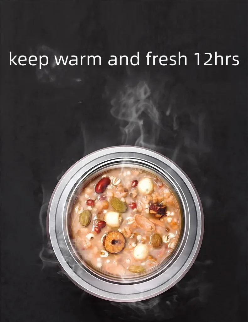 Thermos alimentaire 600/800/1000 ml, pot alimentaire isotherme sous vide en acier inoxydable 316 avec cuillère, boîte à lunch pour enfant avec sac de transport isotherme