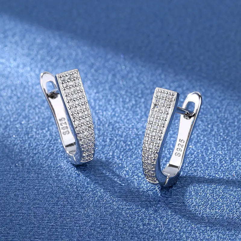 Ohrringe aus 925er Sterlingsilber, Schmuck, hochwertige Retro-Ohrringe mit einfachem Muster, lila-weiße Zirkon-Ohrringe, Bestseller