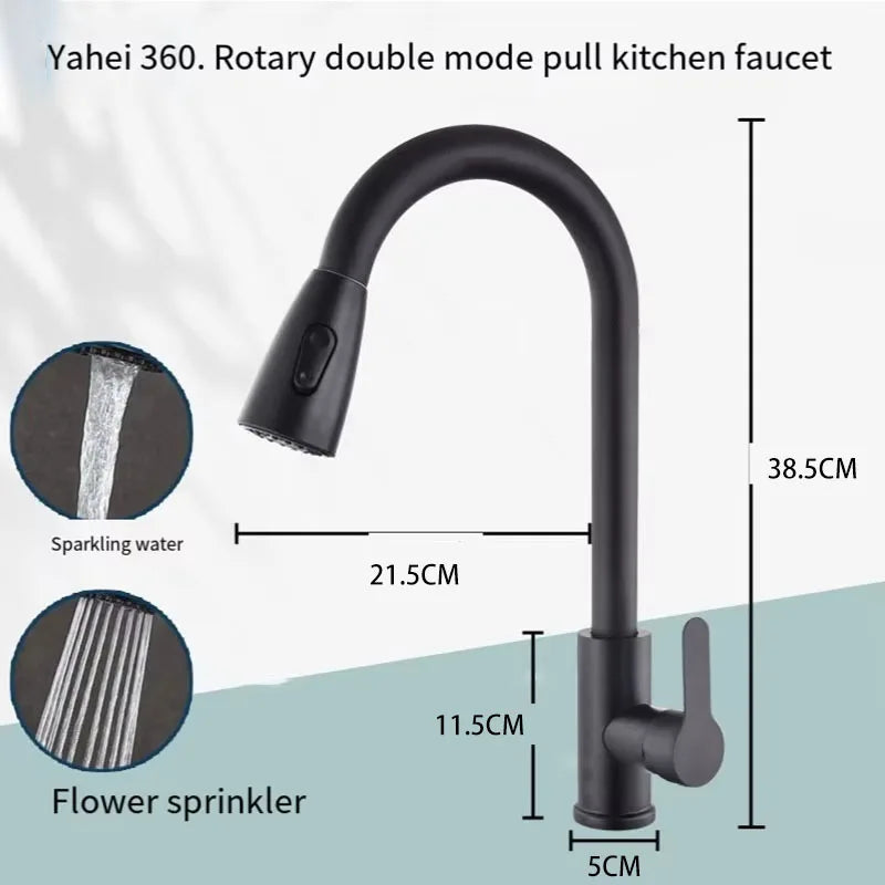 Küchenarmaturen Gebürstet Nickel Ausziehbare Küchenspüle Wasserhahn Deckmontierter Mischbatterie Strahlbrausekopf Heiß Kalt Armaturen Silber