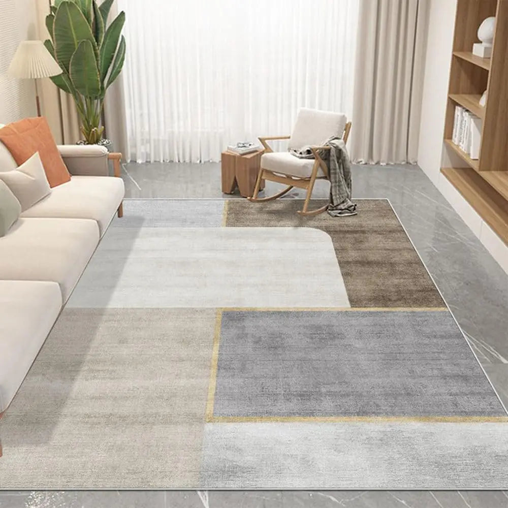 VIKAMA Simple Geometric Living Room Carpet Sofa Coffee Table Cushion Soft Bedroom Bedside Rug Light Luxury Home Decoration