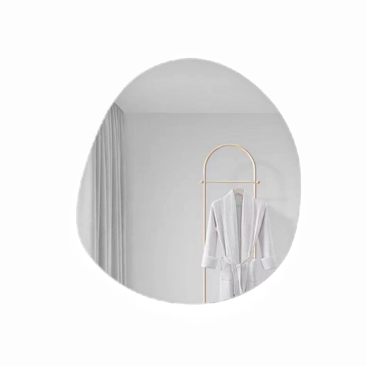 1 miroir en acrylique irrégulier pour salle de bain, 40 cm, incassable, en forme de nuage, autocollant mural, miroir de coiffeuse, chambre à coucher, salon, décoration