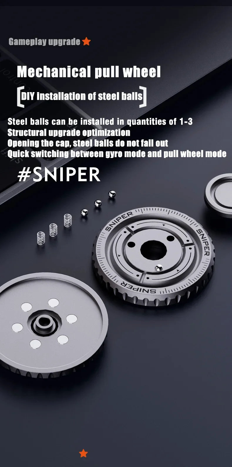 3in1 EDC Metal Pushing Card Hand Spinner Coin Adults Creative Anti-stress Fidget Toys 2024 New Stress Reliever Fidget Spinner