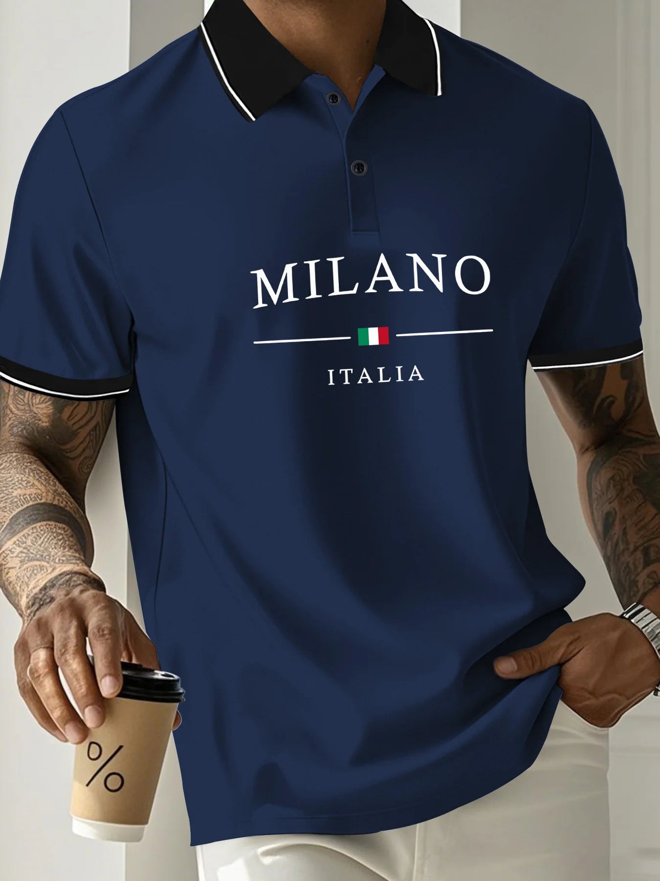 Das neue Herren-Polo-Shirt für den Sommer 2025 besticht durch einen lässigen, modischen, bequemen und atmungsaktiven 3D-Buchstabenmuster-Print.