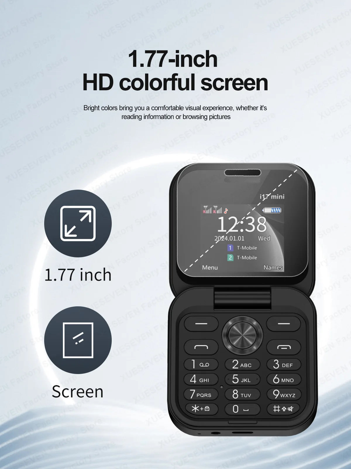Téléphone portable à clapet SERVO i17Mini 2G, petit, à double carte SIM, à numérotation rapide, avec fonction Magic Voice, MP3, lampe de poche, mini téléphone pliable, radio FM, offre spéciale 2025