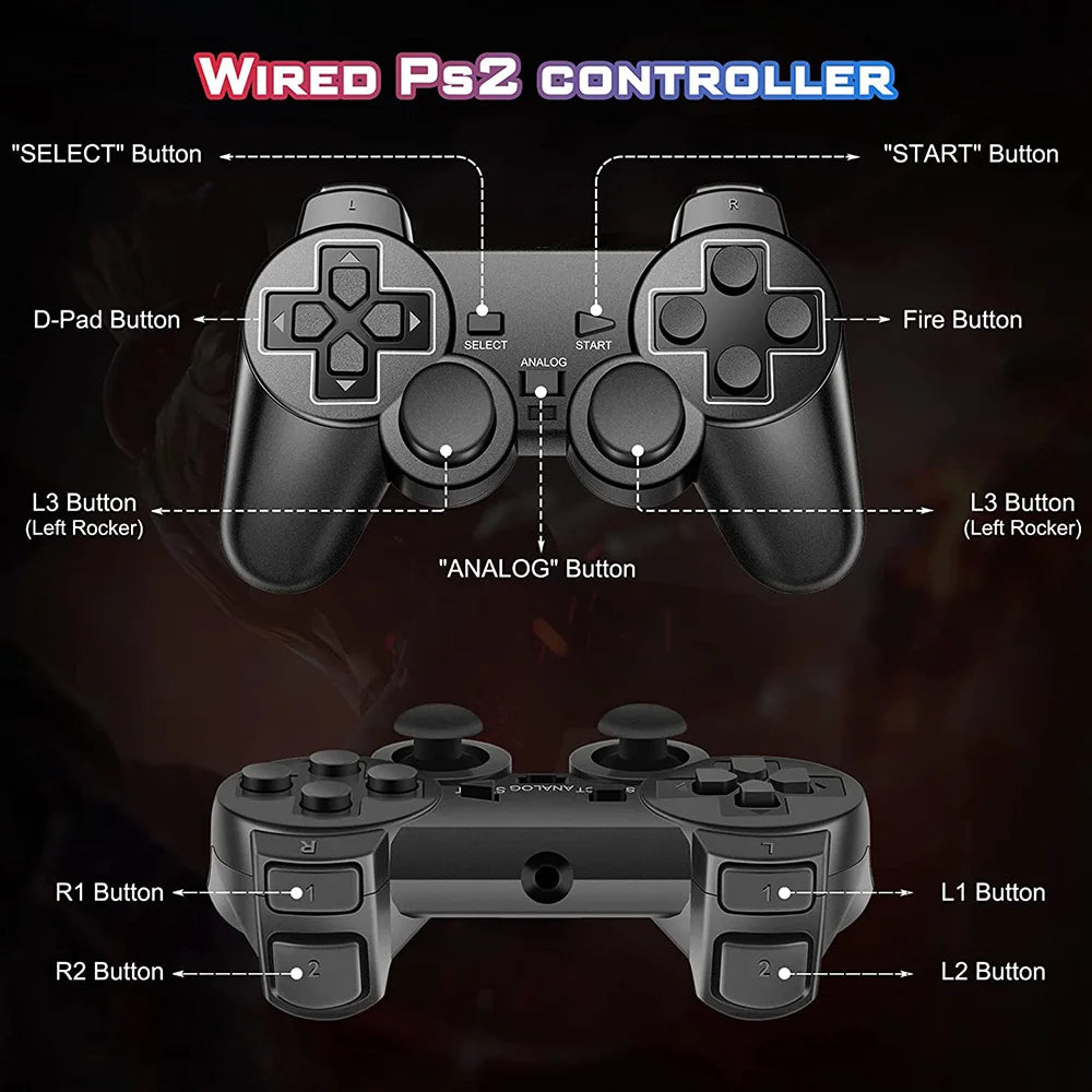 Kabelgebundener PS2 Controller Gamepad für PlayStation 2 Game-Joystick