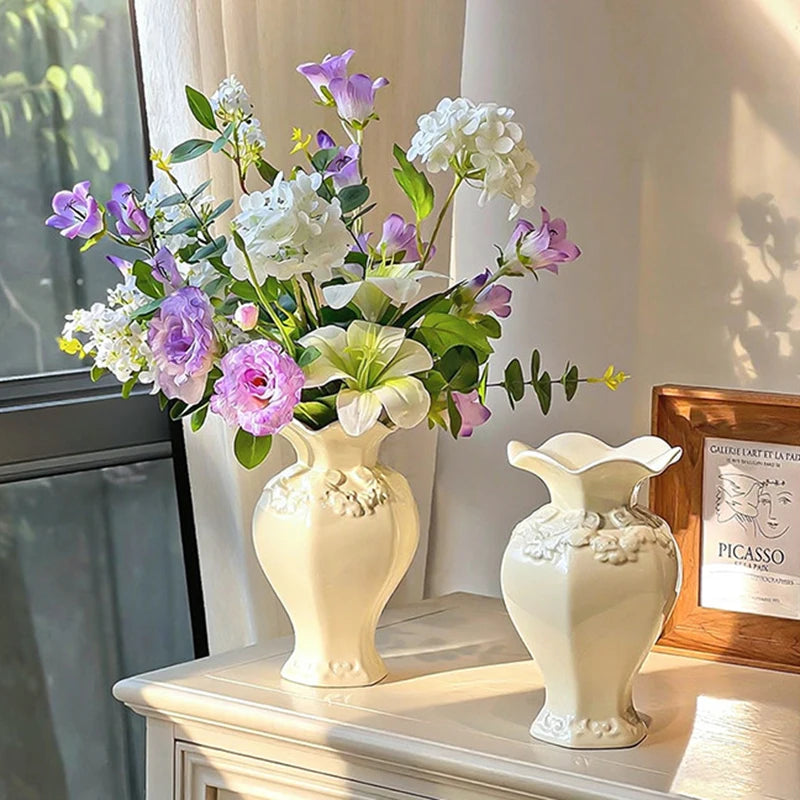 Vase à fleurs en céramique, Centre de table décoratif, Vase esthétique, Vases pour plantes hydroponiques, Ornement de bureau, Décoration d'intérieur