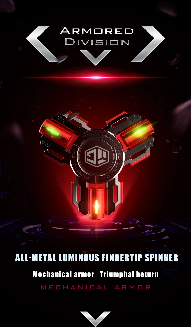 Permanenter Leucht-Fidget Spinner Hand Spinner Legierungsmaterial Lange Rotation Hohe Geschwindigkeit EDC Kind Erwachsener ADHS Stressabbau Spielzeug Geschenke