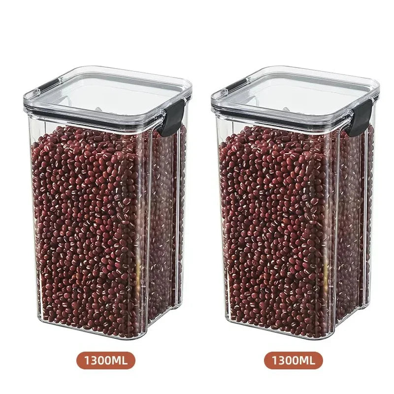 Bocaux scellés de 460 à 1800 ml, organisateur de cuisine pour le stockage des céréales, grand réservoir en plastique, boîte de rangement étanche à l'humidité, bocaux à condiments ménagers