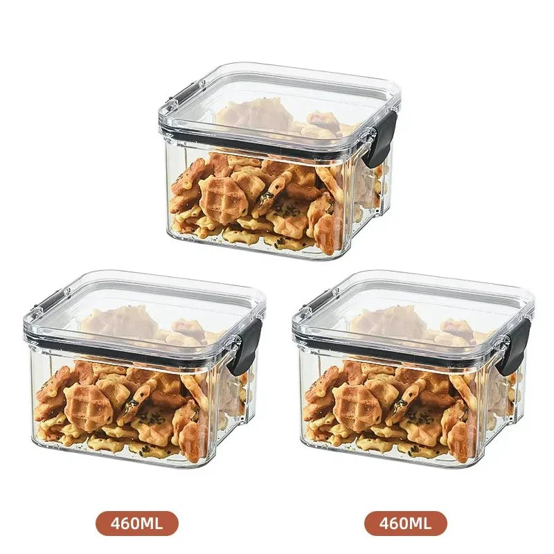 Bocaux scellés de 460 à 1800 ml, organisateur de cuisine pour le stockage des céréales, grand réservoir en plastique, boîte de rangement étanche à l'humidité, bocaux à condiments ménagers