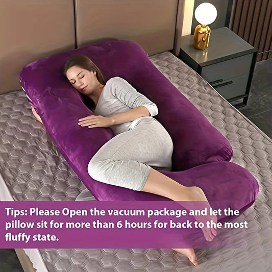 60-inch Full Body Pillow, Maternity Pillow, Maternity Full Body PillowwithPillowcase,Full Body Pillow with Back, Leg.(135X75X60）