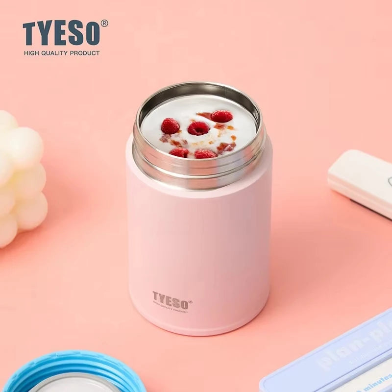 Tyeso 200ml Thermoses Stainless Steel Thermal Insulated Food Jar Lunch Box Office Meals Vacuum Flasks Portable Breakfast Cup