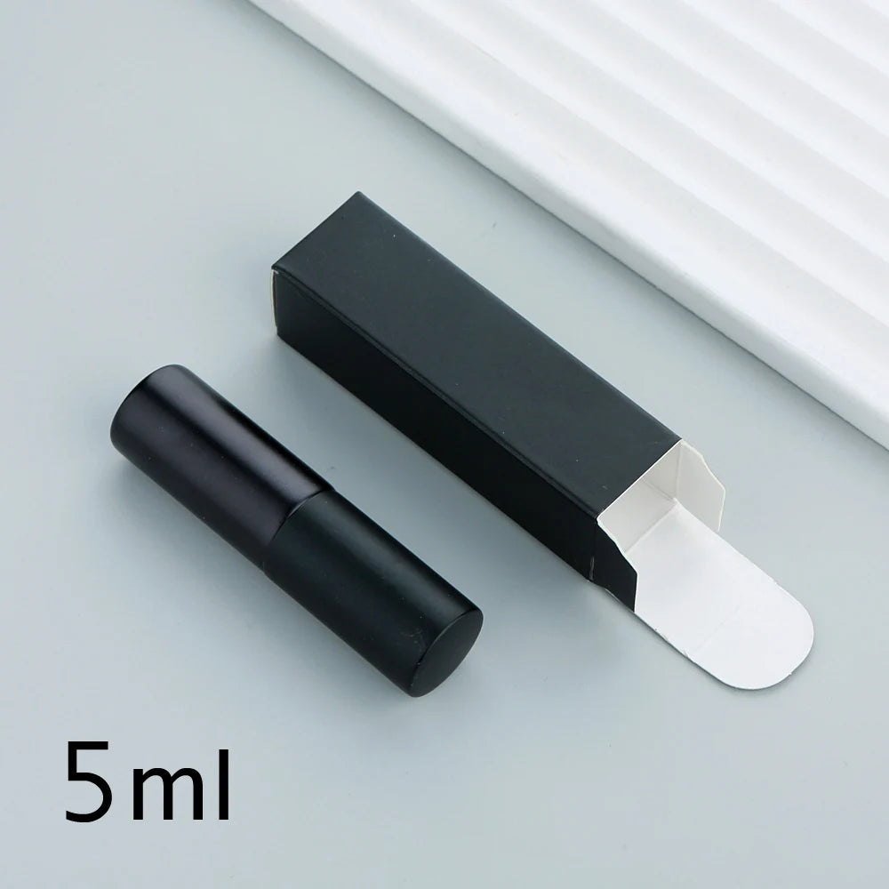 50/100 Stück 5ml 10ml Matt Schwarzer Parfümflakon Mit Verpackung Atomizer Leere Parfüm-Probenflaschen Benutzerdefiniertes LOGO Extra Bezahlen