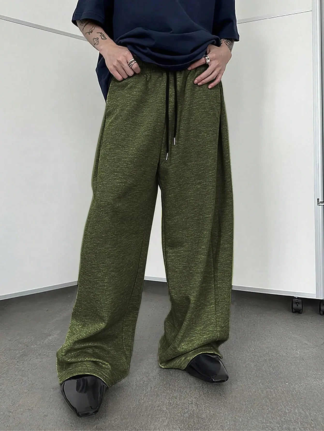 Pantalon de survêtement large Y2K Harajuku pour femmes, streetwear, ample, surdimensionné, gris, de sport, taille haute, avec cordon de serrage, décontracté