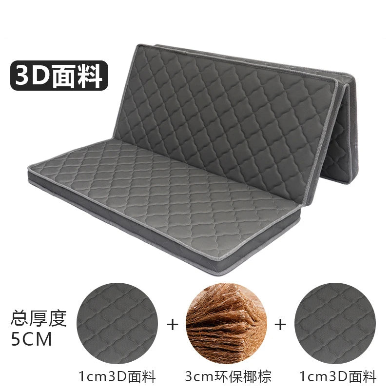 Natural coconut palm mattress pad 1.8m 1.5m soft and hard coir palm folding mattress children's mattress 100% natural coir mats