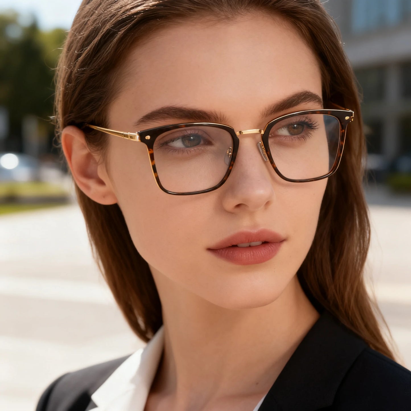 JMISUS Fashion Square Progressive Gleitsichtbrille Herren Damen Photochrome Optische Brille Mehrstärken-Gläser zum Lesen und für den Computer
