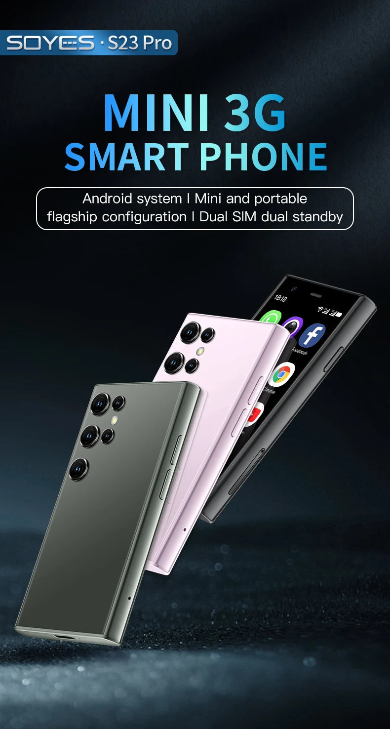SOYES S23 Pro Mini Smartphones Android 8.1 Dual SIM 3.0'' HD 1000mAh Battery WIFI Bluetooth 3G Small Mobile Phone