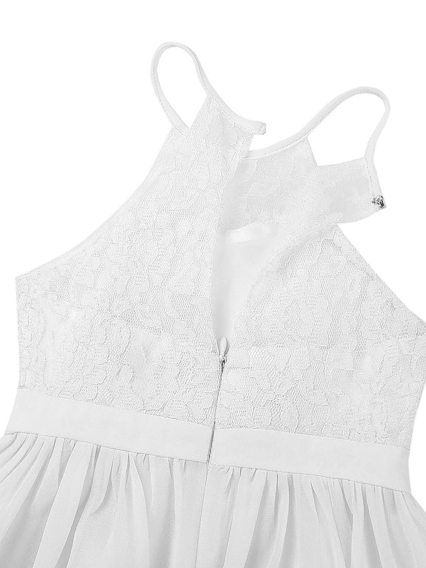 Robe de demoiselle d'honneur en mousseline florale avec découpe au dos pour enfants, tenue de fête d'anniversaire ou de mariage pour filles