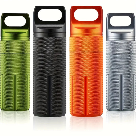 Tragbarer Pillendosierer aus Aluminiumlegierung, wasserdicht, versiegelbar, Aufbewahrungsbox, Reise-Tablettenbehälter für kleine Taschen, Medikamentendose