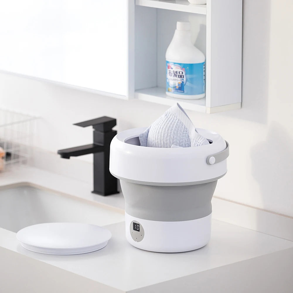 6L 11L Faltbare tragbare Waschmaschine mit Schleudertrockner für Kleidung, Reisen, Zuhause, Ultraschall-Unterwäsche, Socken, Mini-Waschmaschine 110V 220V